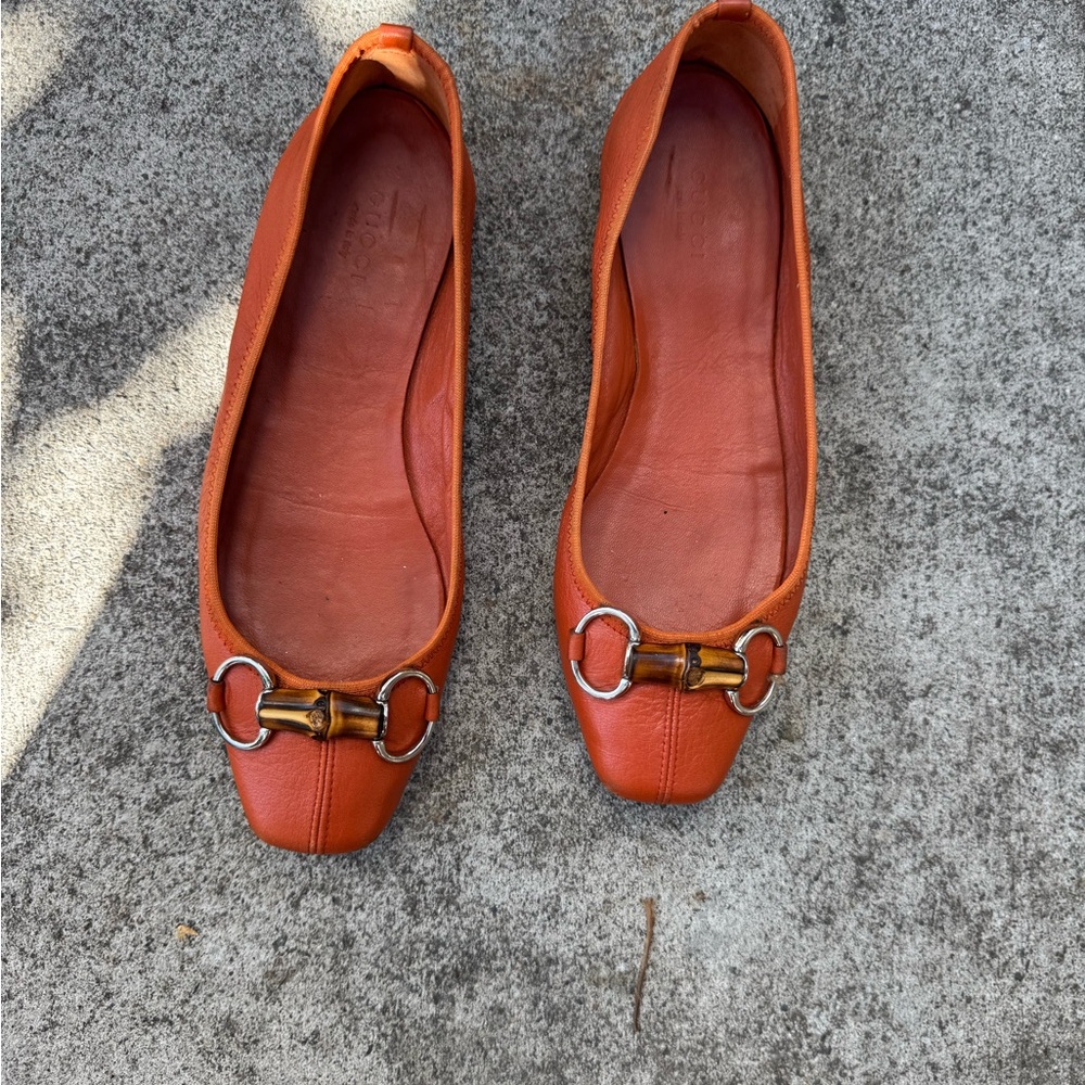 Gucci Vibrant Orange Leather Footwear
